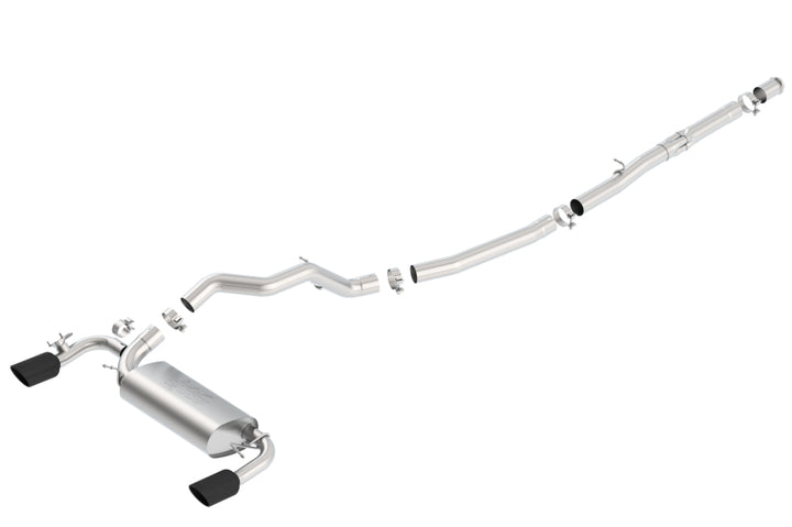 Borla ATAK Catback Exhaust for 16-18 Ford Focus RS 2.3L MT AWD with Black Chrome Tip