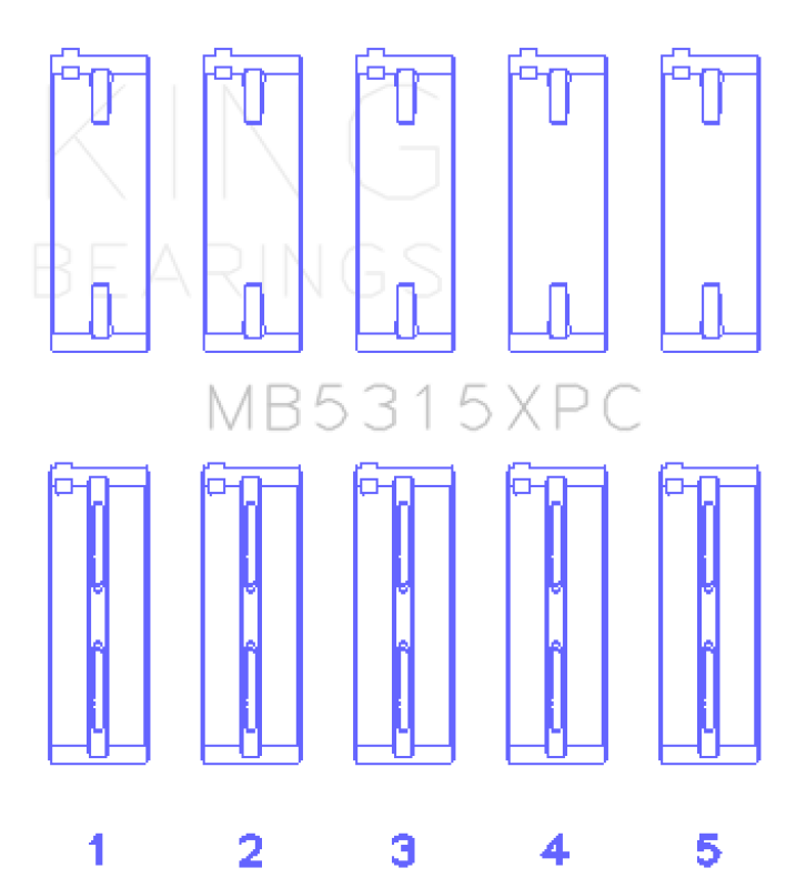 King Engine Bearings 4G63/4G64 Coated Performance Main Bearing Set Size STD for Mitsubishi Eclipse Galant Lancer Outlander