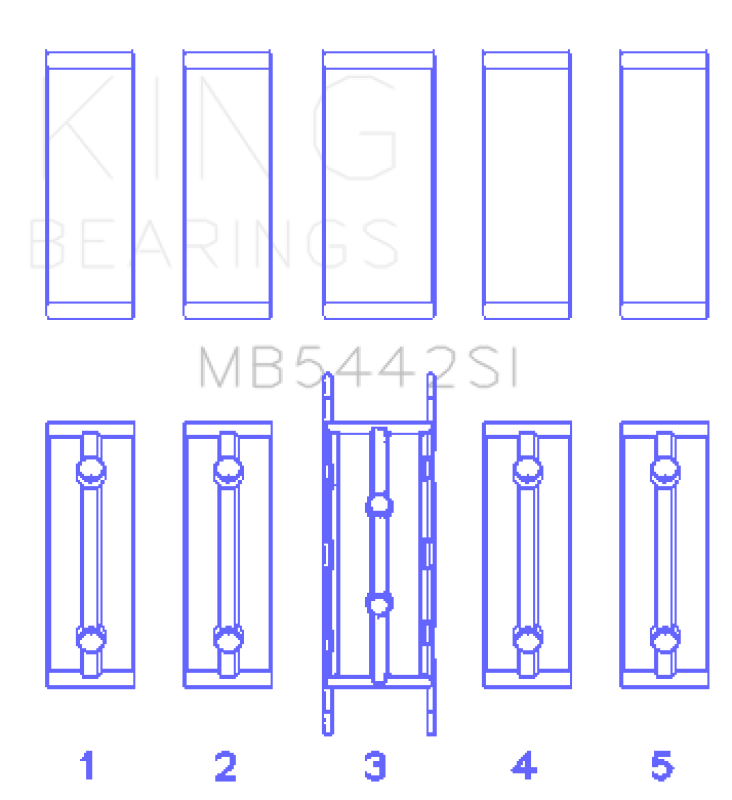 King Engine Bearings Main Bearing Set Silicon Bi-Metal Aluminum Size STD for Ford/Mazda Duratec 2.0/2.3 DOHC