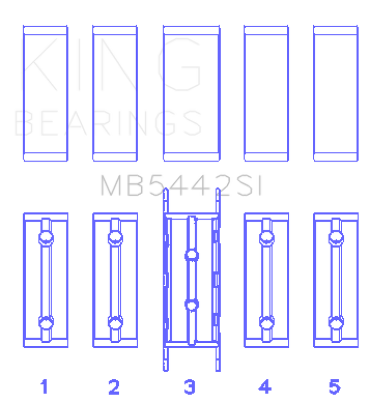 King Engine Bearings Main Bearing Set Silicon Bi-Metal Aluminum Size STD for Ford/Mazda Duratec 2.0/2.3 DOHC