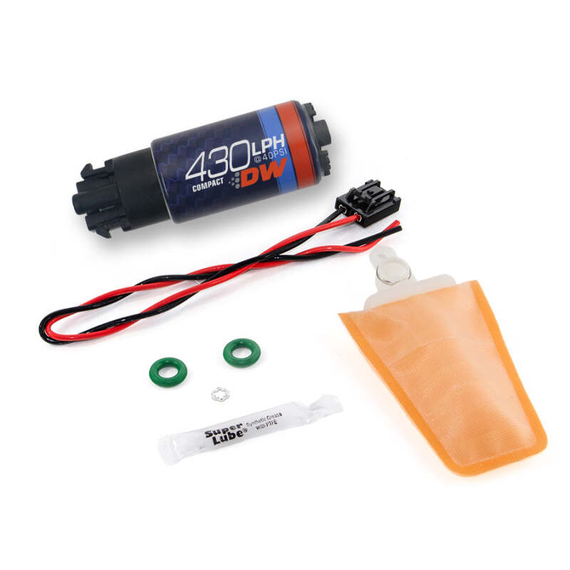 DeatschWerks Compact Fuel Pump DW430C 430 LPH with Clips for 2005-2011 Lotus Elise and Exige - OneFastShop