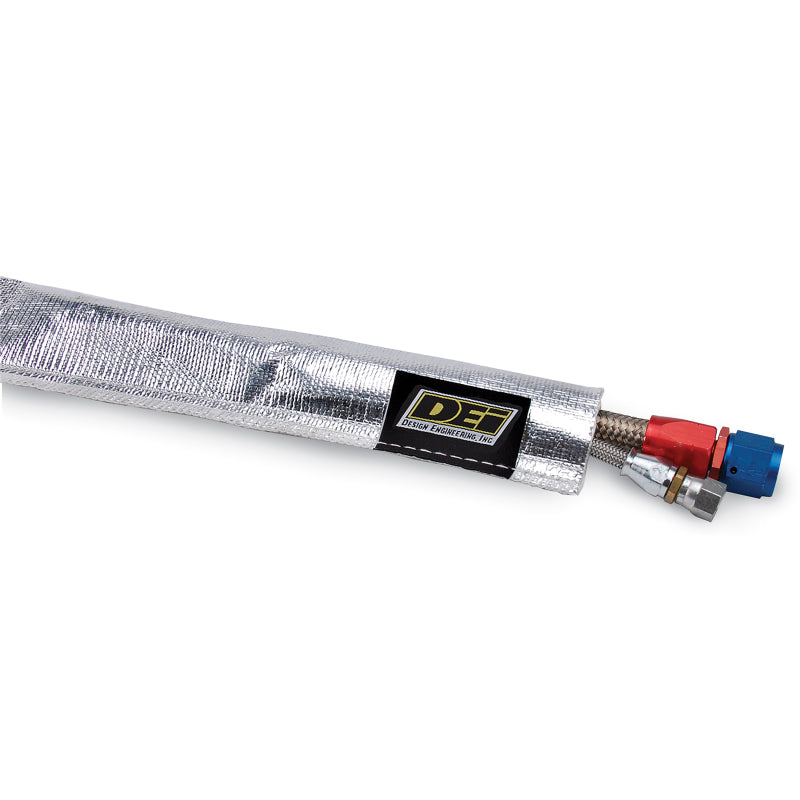 DEI Heat Sheath - 1in I.D. x 3ft - Aluminized (Sewn Edge)