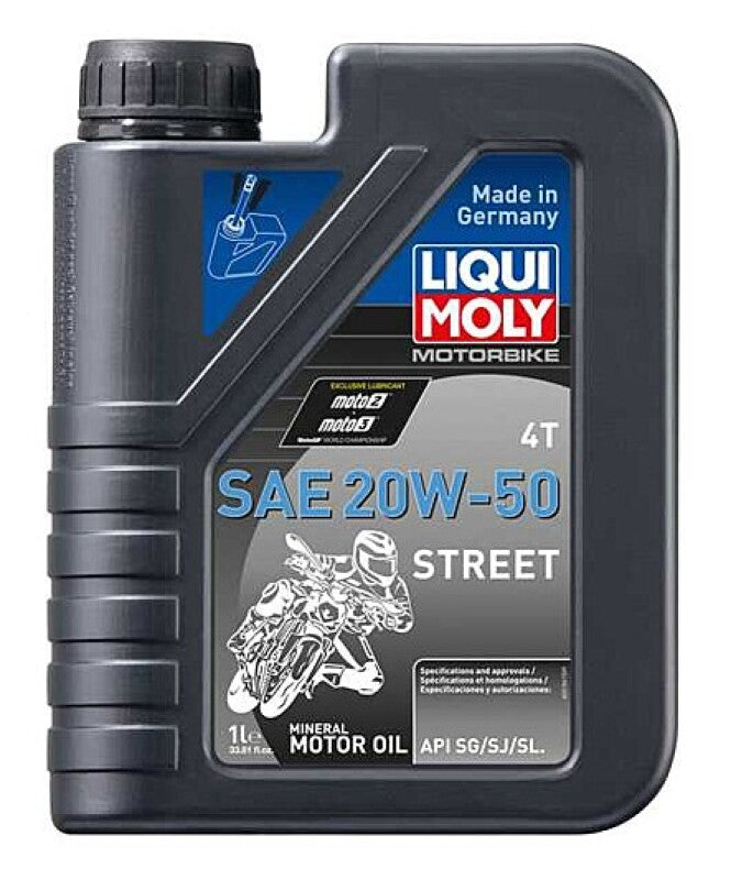 LIQUI MOLY Motorbike 4T Street 20W-50 4-Stroke Engine Oil - 1L - 6 Pack, image 2