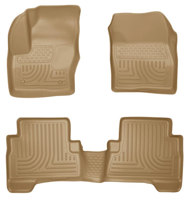 Husky Liners WeatherBeater Front & 2nd Row Floor Liners - Ford Escape / C-Max (2013-2019) - Tan, image 3