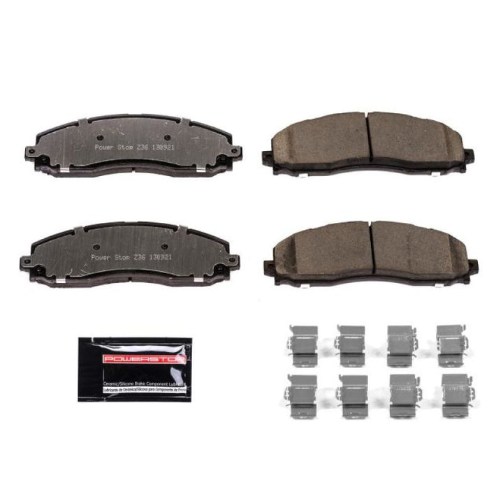 PowerStop Rear Z36 Truck & Tow Brake Pads with Hardware for 13-19 Ford F-250 Super Duty