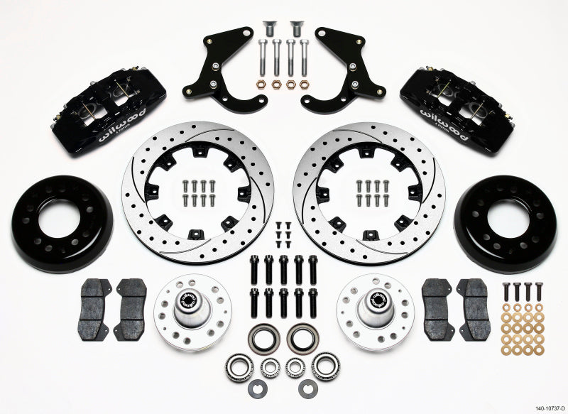 Wilwood Dynapro 6 Front Hub Kit 12.19in Drilled for 55-57 Chevy Bel Air - OneFastShop