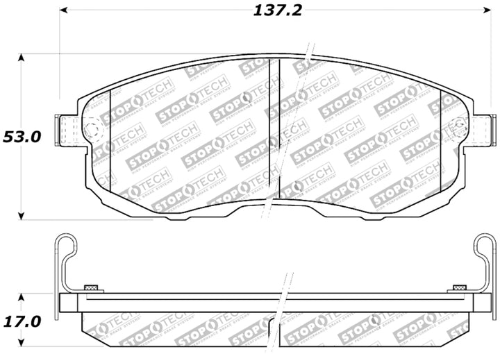 StopTech Performance Front Brake Pads for 02-05 Infiniti G35, 07-09 Nissan Altima/Sentra, 02-05 350Z - High Heat Resistance - OneFastShop
