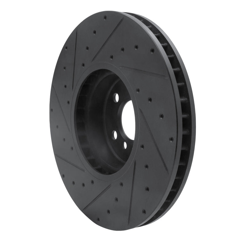 R1 16-25 BMW 230I xDrive Right Front Drilled and Slotted Black Brake Rotor