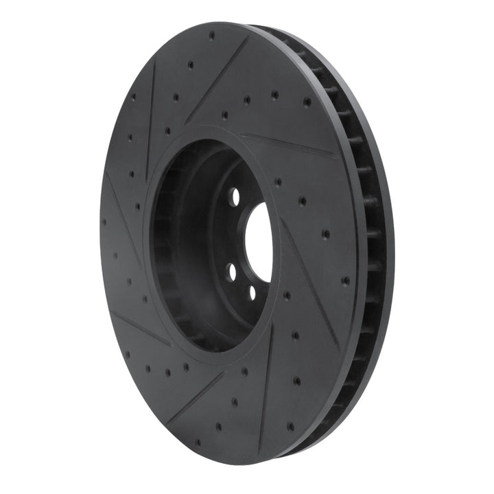 R1 16-25 BMW 230I xDrive Right Front Drilled and Slotted Black Brake Rotor