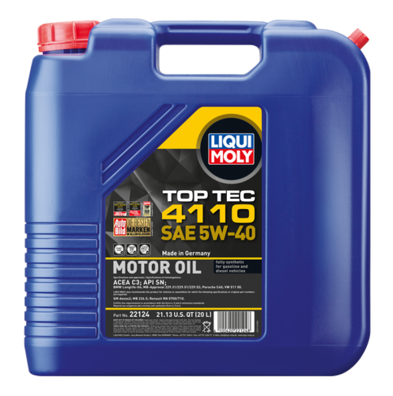 LIQUI MOLY 20L Top Tec 4110 Motor Oil SAE 5W40 - OneFastShop
