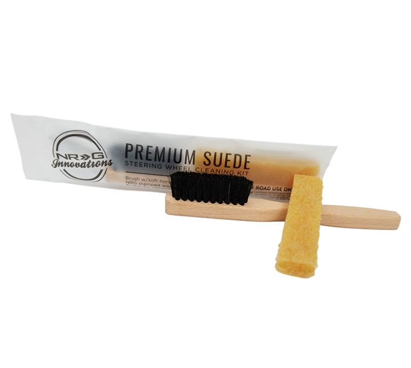 NRG Suede Steering Wheel Cleaning Kit with Eraser and Horse Brush - OneFastShop