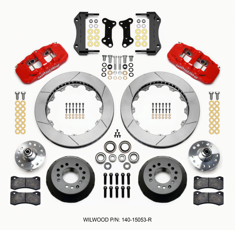 Wilwood AERO6 Front Hub Kit 15.00 Red for 67-69 Camaro 64-72 Nova Chevelle