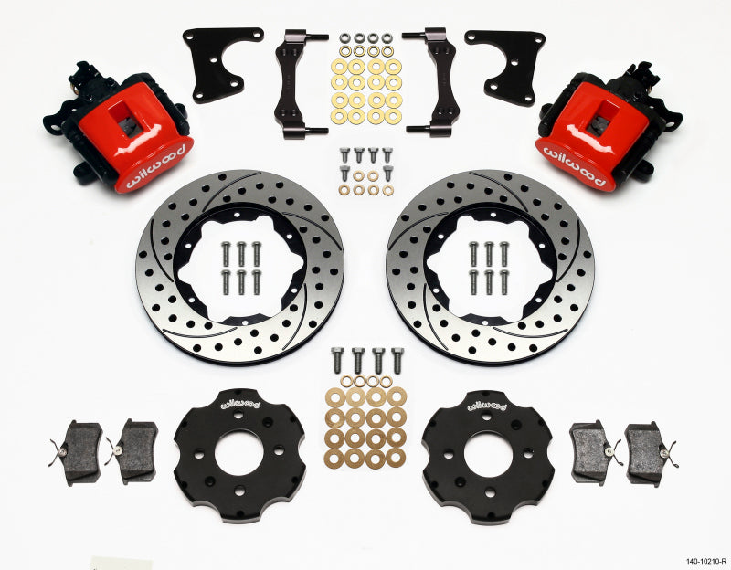 Wilwood Combination Parking Brake Rear Kit 11.00in Drilled Red for Honda Civic Integra 1988-1995 2.71 Hub Offset