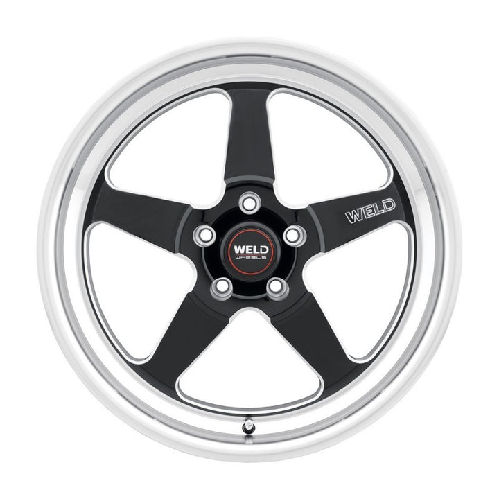 Weld S155 Ventura Drag Wheel 15x10 5x115 ET22 BS6.4 Gloss Black Milled Diamond (78.1)