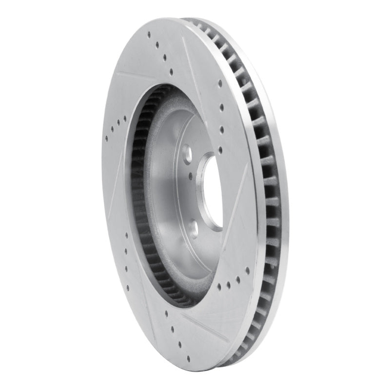 R1 06-20 Lexus ES300H Front Left Drilled And Slotted Silver Brake Rotor