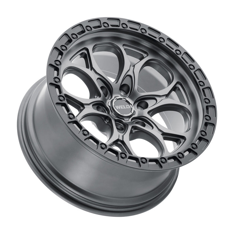 Weld Off-Road W107 Wheel 20X12 Ledge 6X139.7 ET-44 BS4.75 106.1 Center Bore Satin Gun Black Ring (106.1)