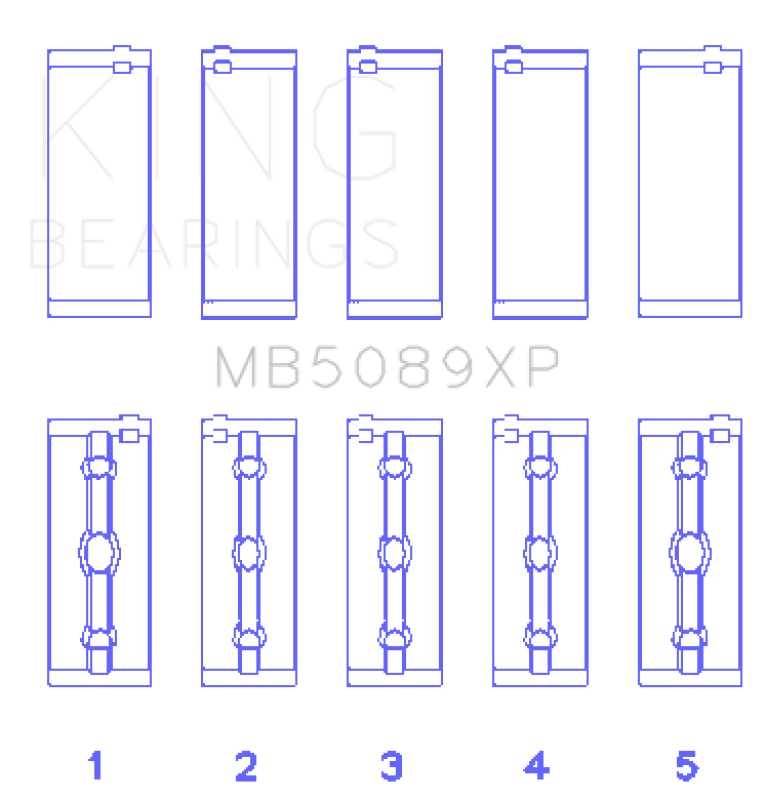 King Engine Bearings Crankshaft Main Bearing Set Set of 5 for Toyota 1RZ 2RZ 3RZ 1991-2004 4Runner Previa Tacoma T100 - OneFastShop