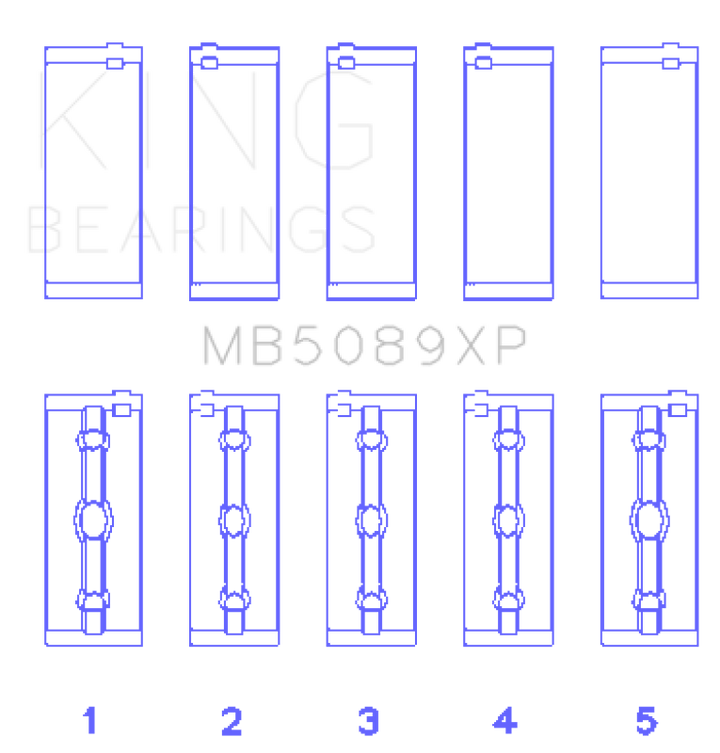 King Engine Bearings Crankshaft Main Bearing Set Set of 5 for Toyota 1RZ 2RZ 3RZ 1991-2004 4Runner Previa Tacoma T100 - OneFastShop
