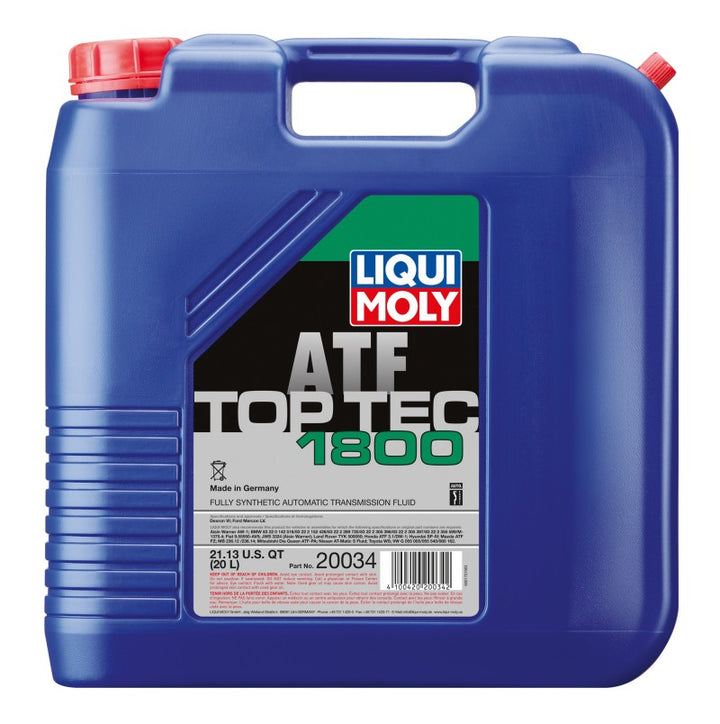 LIQUI MOLY Top Tec ATF 1800 - 20L - Acura ILX, Integra, MDX, NSX, RDX, RL, RLX, RSX, TL, TLX, TSX, ZDX - Audi A4 Quattro, A5 Quattro, A6 Quattro, A7 Quattro, A8 Quattro, allroad, Q3, Q5, Q7, Q8, RS Q8, S4, S5, S6, S7, S8, SQ5, SQ7, SQ8 - Bentley - OneFastShop