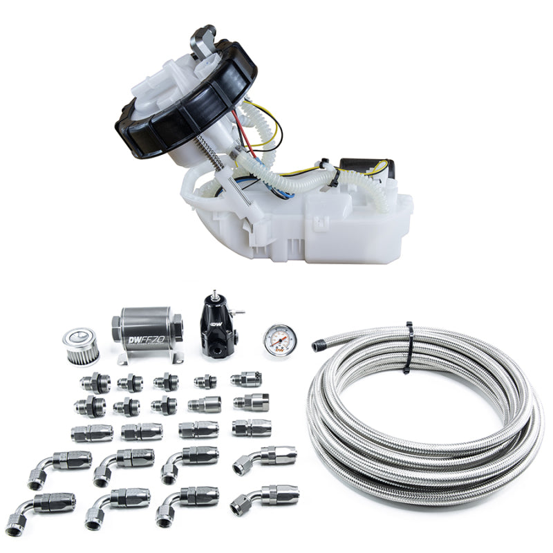 DeatschWerks DW400 Pump Module & Return Kit with CPE Fuel Lines for 01-05 Honda Civic & 02-06 Acura RSX