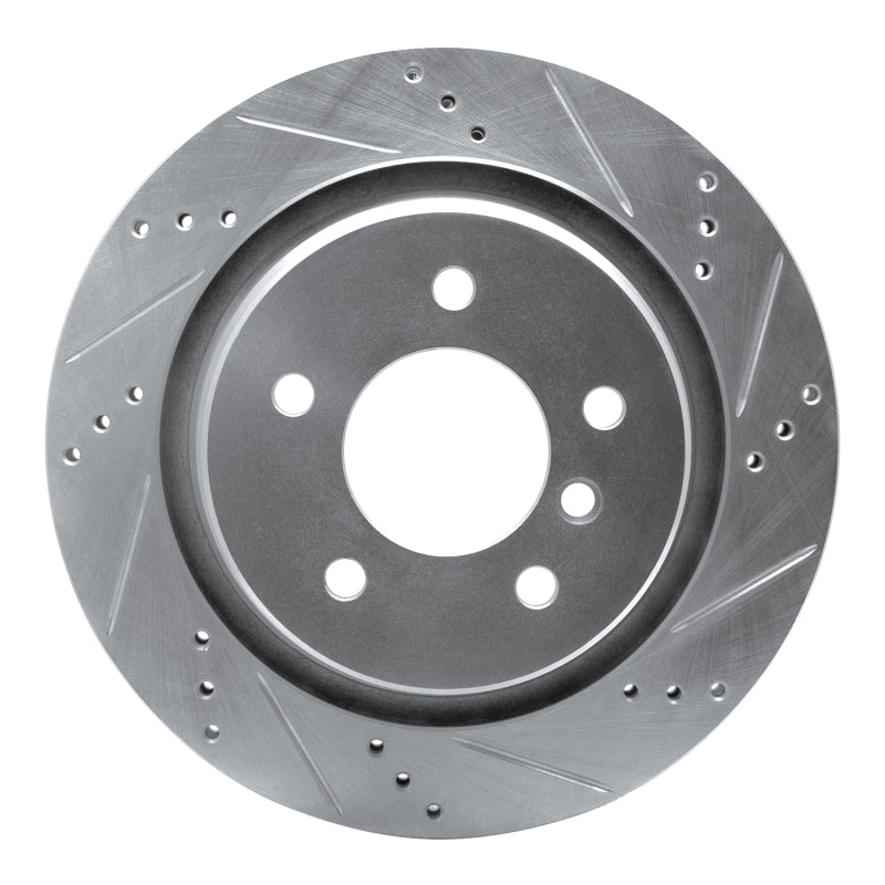 R1 Concepts Silver Rear Left Drilled & Slotted Brake Rotor - BMW M3 / Z3 1995-2002