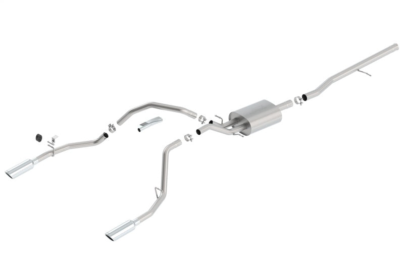 Borla Cat-Back S-Type Exhaust Dual 2.25in Out 4in Tip for 2014-2018 Chevy Silverado 1500 & GMC Sierra 1500