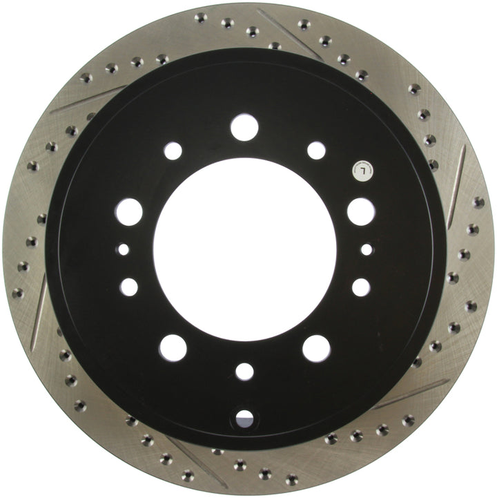 Stoptech Slotted & Drilled Sport Brake Rotor for Toyota Sequoia, Tundra, Lexus LX570, Land Cruiser 2007-2022 - OneFastShop