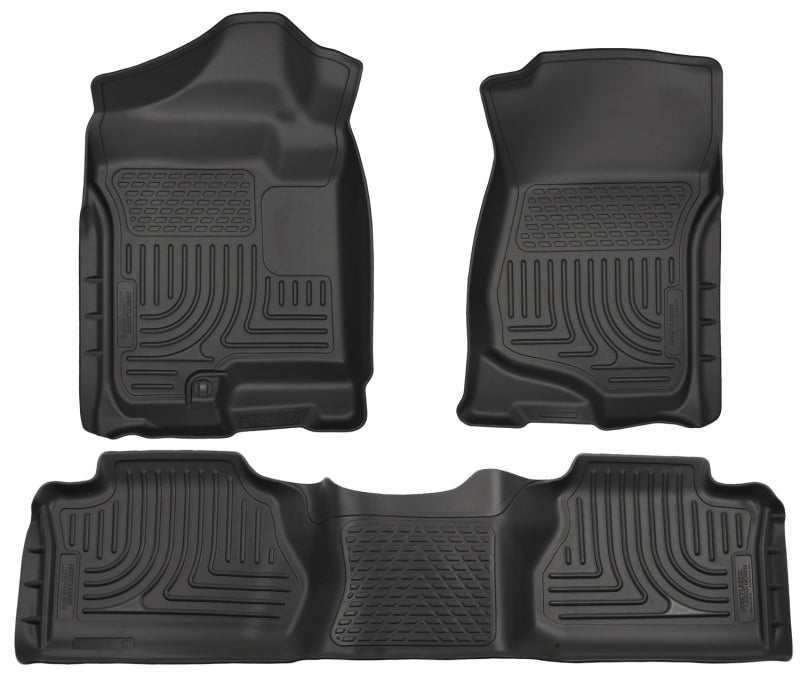 Husky Liners WeatherBeater Combo Black Floor Liners for 07-12 Chevy Silverado/GMC Sierra Extended Cab - OneFastShop