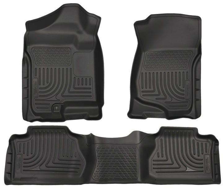 Husky Liners WeatherBeater Combo Black Floor Liners for 07-12 Chevy Silverado/GMC Sierra Extended Cab - OneFastShop