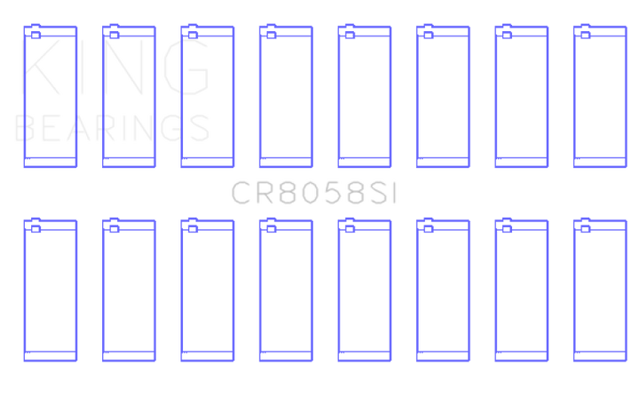 King Engine Bearings Connecting Rod Bearing Set - Ford 6.2L V8 (Set of 8) STD Size - Fits Various Ford Models