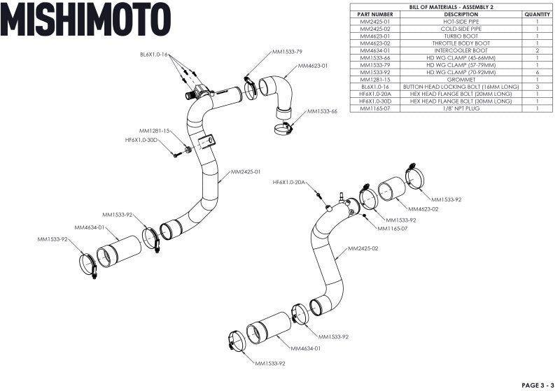Mishimoto High Mount Intercooler Kit - Ford Bronco 2.3L 2021-2026 - Silver Core - Black Pipes, image 10