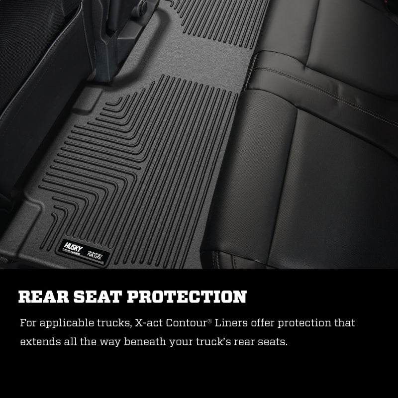 Husky Liners 15-23 Ford F-150 SuperCrew Cab X-Act Contour Front & 2nd Row Seat Floor Liners - Black.