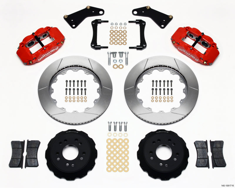 Wilwood Narrow Superlite 6R Front Hat Kit 14.00in Red for 65-82 Corvette C2/C3 - OneFastShop