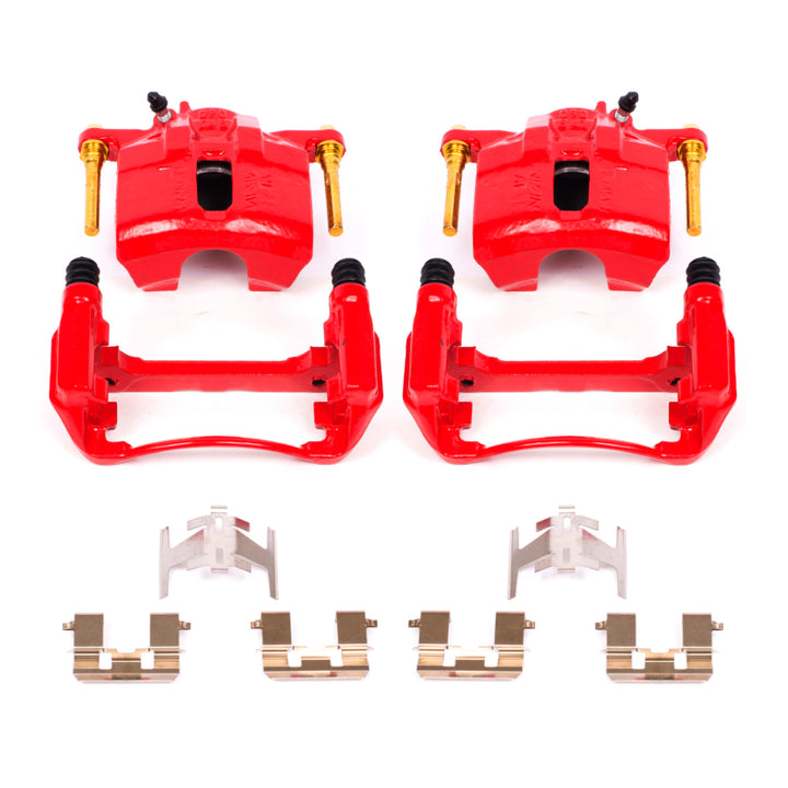 PowerStop Front Red Calipers w/Brackets Pair for 97-99 Acura CL