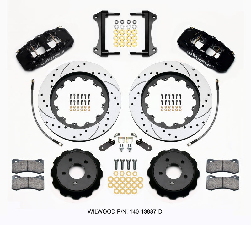 Wilwood AERO6 Drilled 15.00in Front Big Brake Kit - Ford Mustang 2015-2023 with Lines