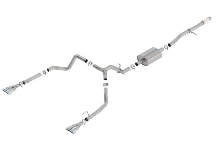Borla S-Type Cat-Back Exhaust System for 2019 Chevy Silverado 1500 5.3L V8 with Quad Square Tips