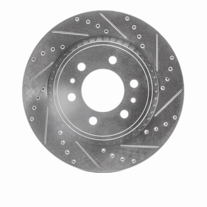 R1 07-21 Ford F-150 RWD Front Right Drilled and Slotted Silver Brake Rotor