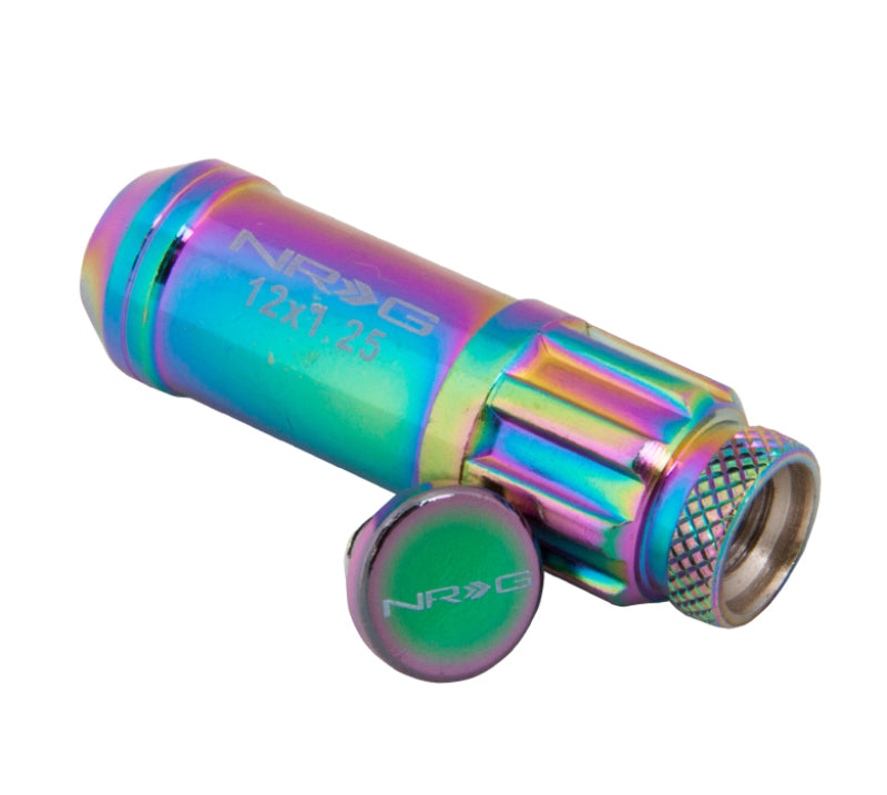 Nrg 700 Series M12 x 1.25 Steel Lug Nut with Dust Cap Cover Set - Neochrome