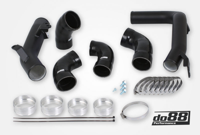 do88 Diesel Pressure Pipe Kit for OEM Intercooler - Volvo SPA 2016-2024 - Black Hoses