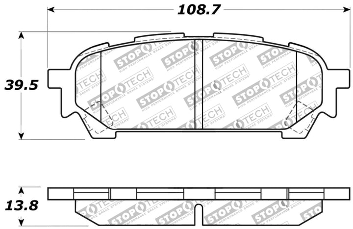 StopTech Performance 03-05 WRX Rear Brake Pads for Subaru WRX 2003-2005 - OneFastShop