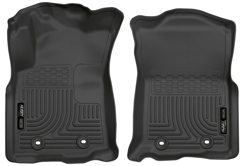 Husky Liners WeatherBeater Black Front Floor Liners for 2018-2023 Toyota Tacoma Double Cab