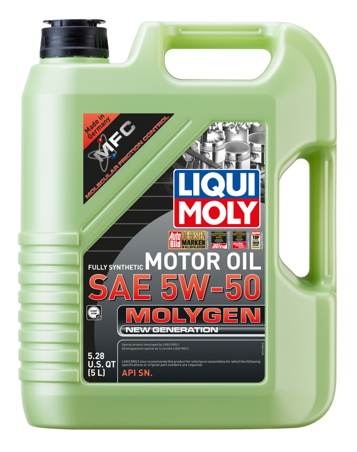 LIQUI MOLY Molygen Motor Oil 5L SAE 5W50 - Ford Focus, Mustang, Lexus, Lotus, Volkswagen - OneFastShop