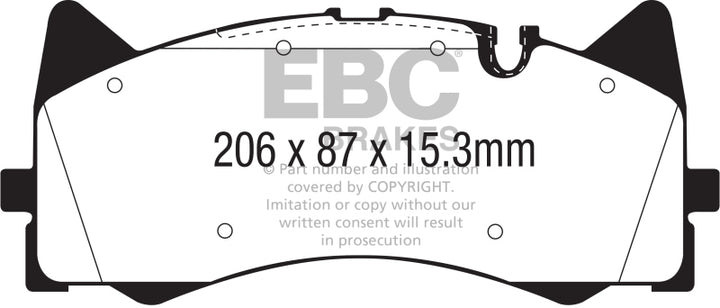 EBC Yellowstuff Front Brake Pads for 2015+ Mercedes-Benz C63 AMG (W205) 4.0L Twin Turbo - OneFastShop