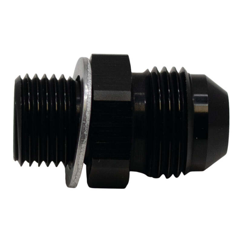 DeatschWerks AN to Metric Fuel Fitting - 8AN Male Flare to M16x1.5 Male - Matte Black