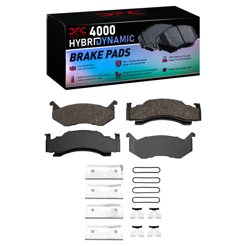 Dynamic Friction 4000 HybriDynamic Front Brake Pads & Hardware - Chrysler, Dodge & Plymouth Full-Size, Van & Pickup (1973-1997)