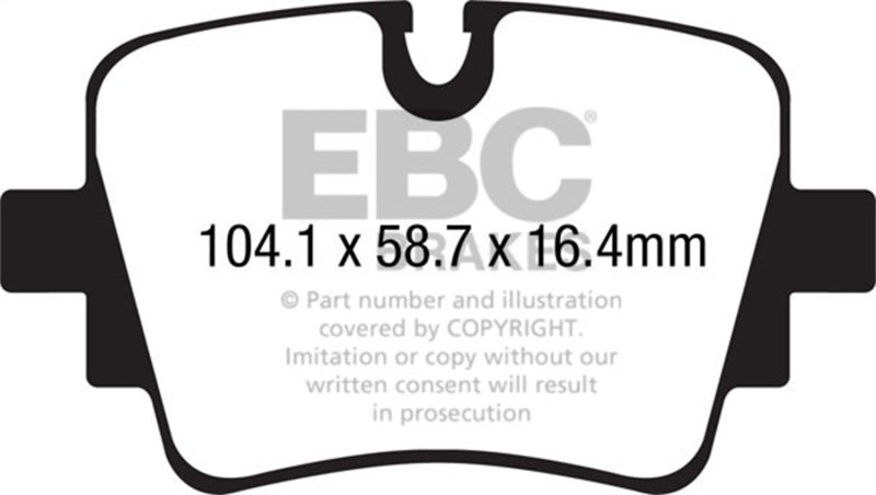 EBC Redstuff Rear Brake Pads for 2014-2022 Jaguar F-Type 3.0 Supercharged (340) with Cast Iron Rotors Only
