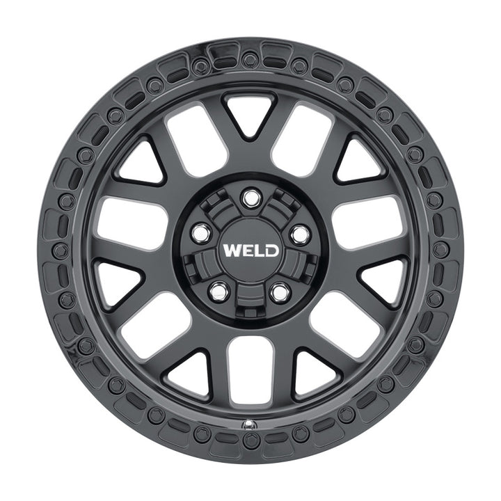 Weld Off-Road W104 17X10 Cinch Wheel 6X135 6X139.7 ET-25 BS4.50 Satin Black / Gloss Black (106.1)