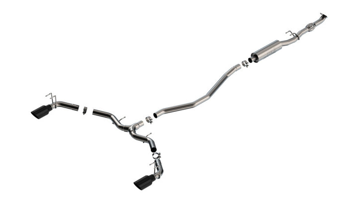 Borla S-Type Cat-Back Exhaust for 2023 Integra and 2022–2023 Civic Si 1.5L 4 Cyl MT FWD 4DR – 2.50 in. Black Chrome - OneFastShop