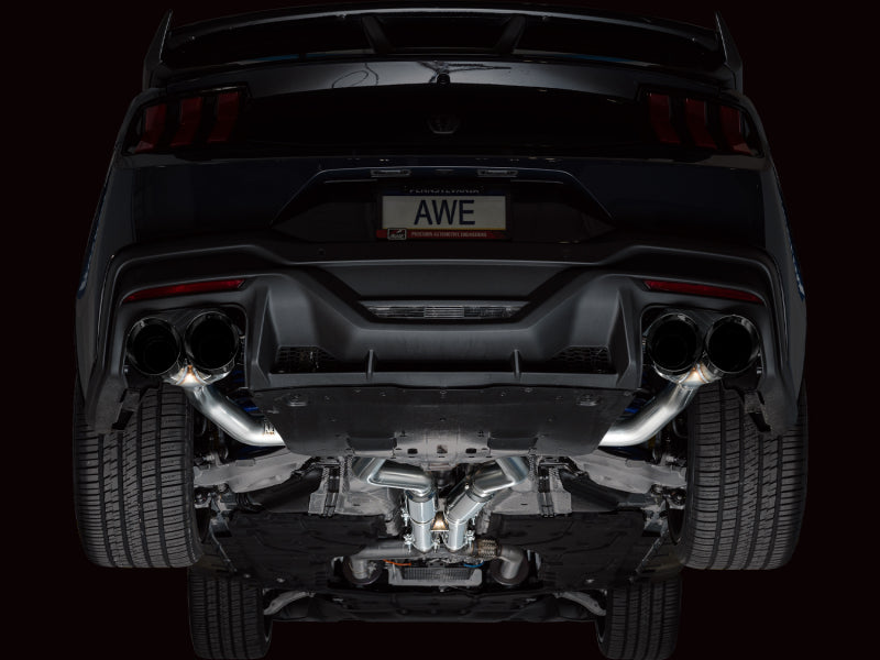 AWE Ford Mustang Dark Horse S650 Catback Exhaust with Quad Black Tips