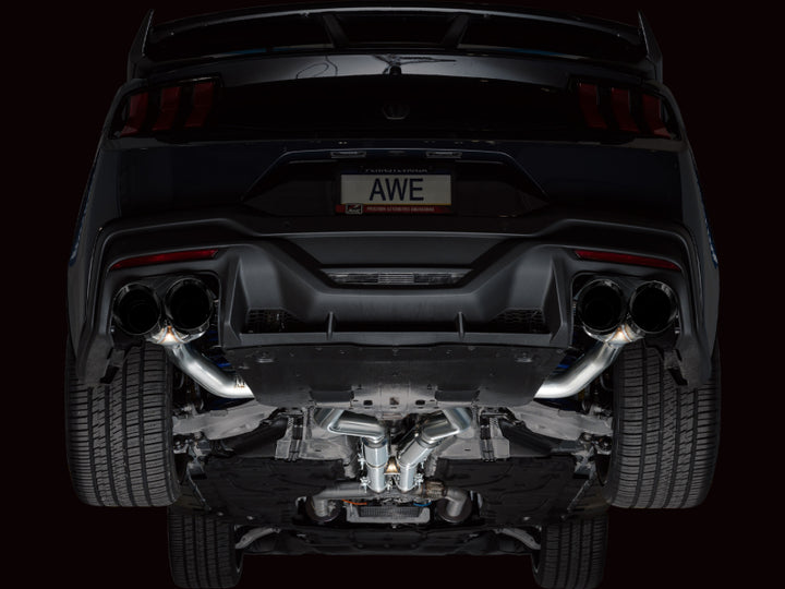 AWE Ford Mustang Dark Horse S650 Catback Exhaust with Quad Black Tips